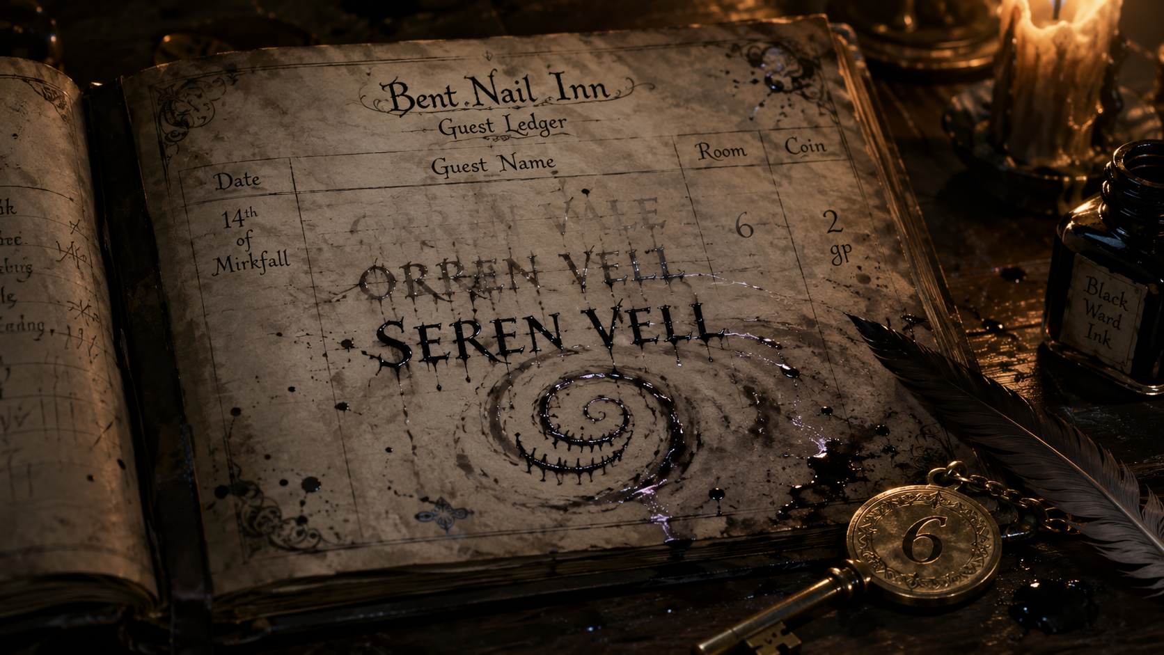 Guest Ledger at the Bent Nail Inn