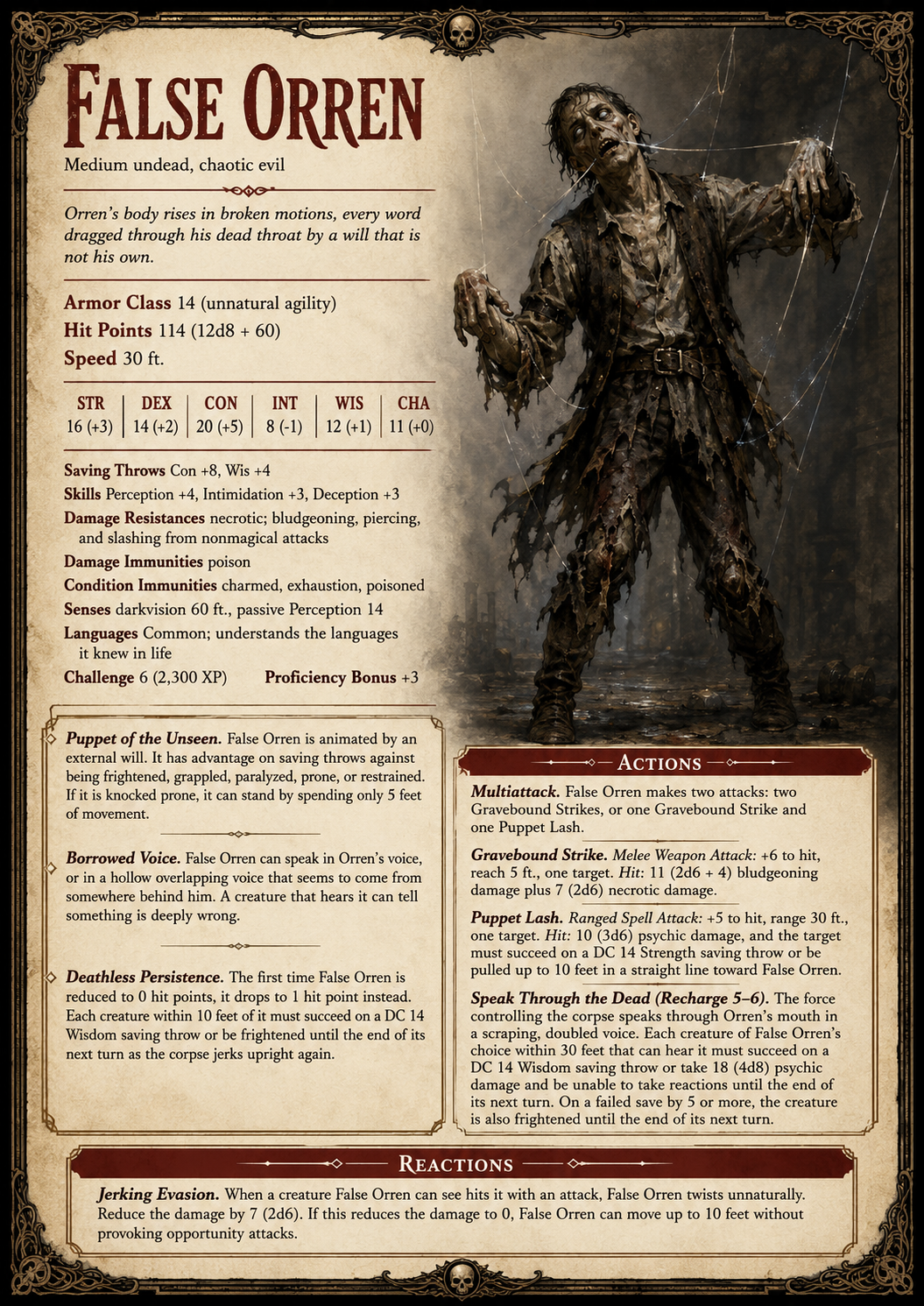 False Orren Statblock