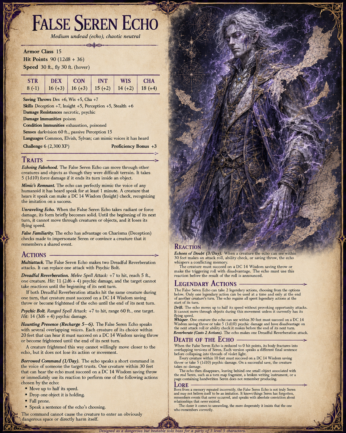 False Seren Statblock